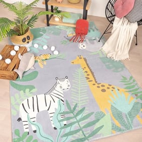 Tapis enfant - Jungle Giraffe Multicolore