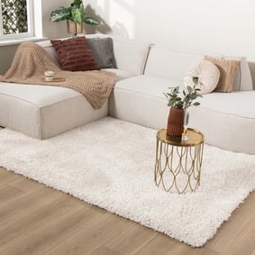 Tapis shaggy rond - Blaze Blanc