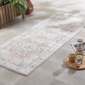 Tapis en laine lavable - Domingo Mandala Beige