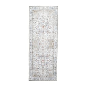 Tapis en laine lavable - Domingo Mandala Blanc - product