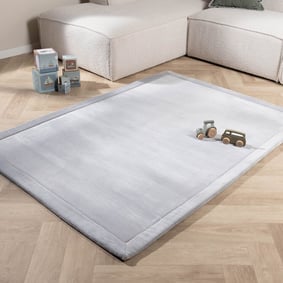 Tapis rond pour enfants lavable - Jip Gris