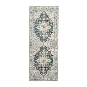 Tapis de couloir lavable - Domingo Mandala Vert Foncé - sfeer