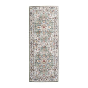 Tapis de couloir lavable - Domingo Mandala Vert Olive - sfeer