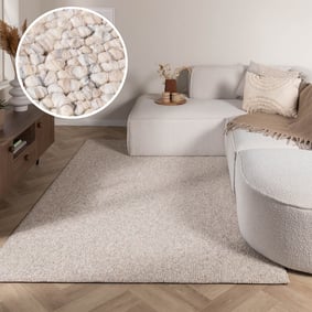 Tapis en laine lavable - Bruno Naturel/Crème