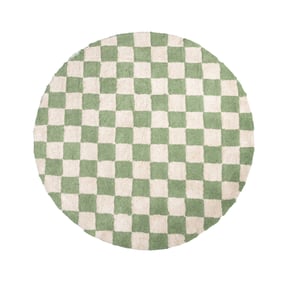 Tapis rétro rond - Gambit Vert/Blanc - sfeer