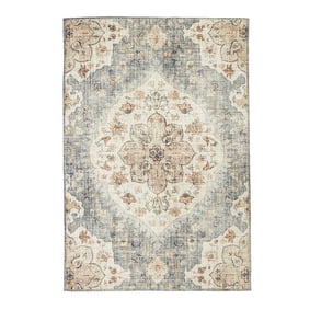 Tapis ovale à poils longs - Santo Mandala Bleu/Gris - product