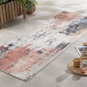 Tapis en laine lavable - Domingo Grunge Terra/Crème