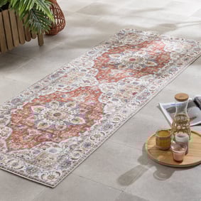 Tapis en laine lavable - Domingo Mandala Terracotta