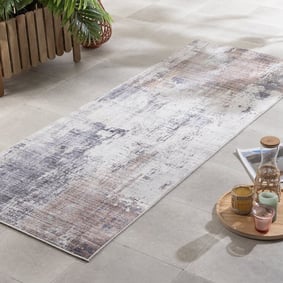 Tapis en laine lavable - Domingo Grunge Taupe/Crème