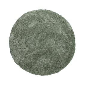 Tapis shaggy rond - Blaze Vert - sfeer