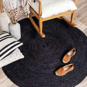Tapis en jute - Fair Rond Noir