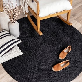 Tapis en jute - Fair Rond Noir