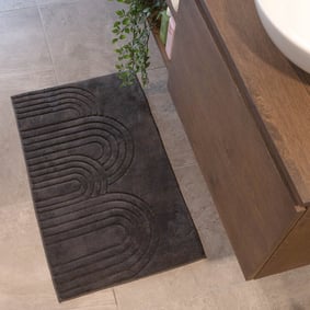 Tapis d'extérieur rond à fleurs - Cassie Arches Noir