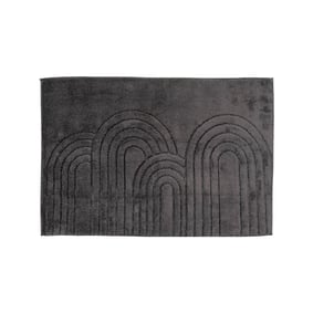 Tapis d'extérieur rond à fleurs - Cassie Arches Noir - product