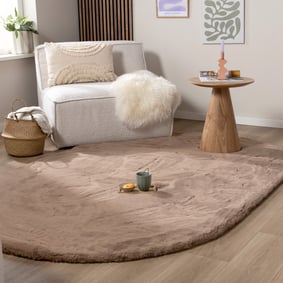 Tapis ovale à poils longs - Comfy Supreme Taupe
