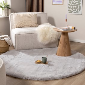 Tapis rond à poils longs - Comfy Supreme Gris