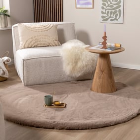 Tapis rond à poils longs - Comfy Supreme Taupe