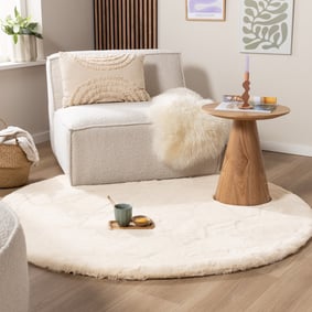 Tapis rond à poils longs - Comfy Supreme Crème