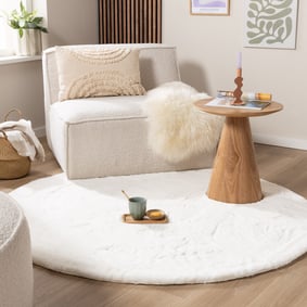 Tapis rond à poils longs - Comfy Supreme Blanc - sfeer