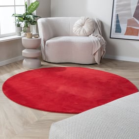 Tapis rond lavable - Vivid Rouge