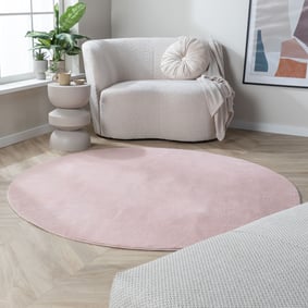 Tapis rond lavable - Vivid Rose