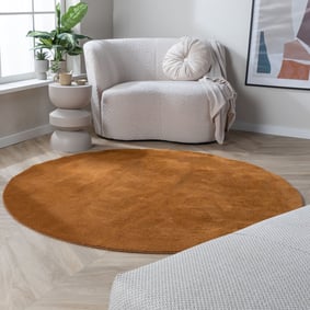 Tapis rond lavable - Vivid Terracotta