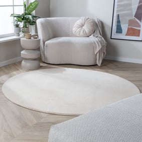 Tapis rond lavable - Vivid Beige
