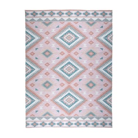 Tapis d'extérieur bohème - Vedra Aztec Rose - sfeer