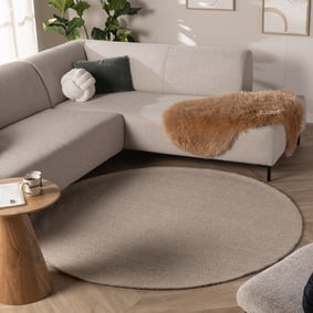 Tapis en laine rond - Bliss Crème/Blanc - sfeer