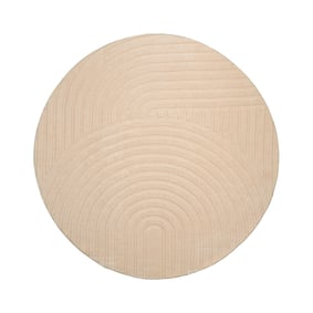 Tapis scandinave rond - Charm Curves Beige - sfeer