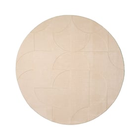 Tapis scandinave rond - Charm Circles Beige - sfeer