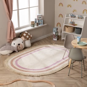 Tapis ovale lavable pour enfant - Milo Rose