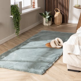 Tapis de couloir doux à poils longs - Comfy Supreme Bleu/Vert