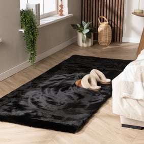 Tapis de couloir doux à poils longs - Comfy Supreme Noir