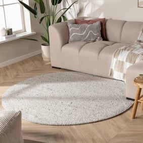 Tapis en laine rond - Feline Gris/Chiné