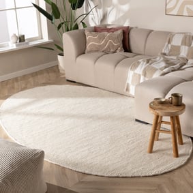Tapis en laine de forme irrégulière - Feline Blanc