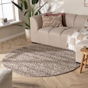 Tapis en laine rond - Feline Marron/Chiné