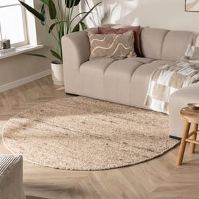 Tapis en laine rond - Feline Taupe/Chiné