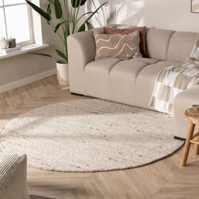 Tapis en laine rond - Feline Blanc/Chiné