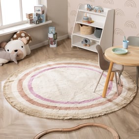 Tapis rond lavable pour enfant - Milo Rose