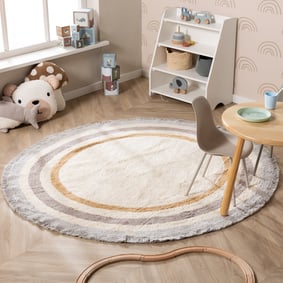 Tapis rond lavable pour enfant - Milo Gris