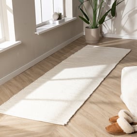 Tapis de couloir en laine - Feline Blanc