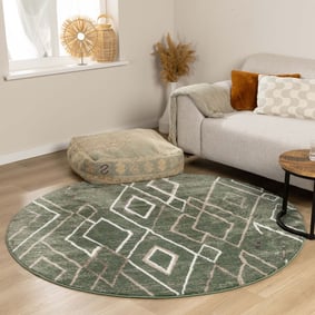 Tapis berbère rond - Blend Diamond Vert