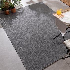 Tapis d'intérieur et d'extérieur - Dunes Mandala Anthracite