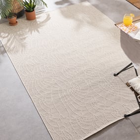 Tapis d'intérieur et d'extérieur - Dunes Mandala Crème