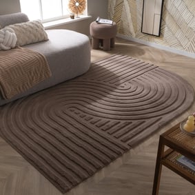 Tapis de forme irrégulière - Wavy Taupe - sfeer