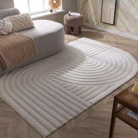 Tapis de forme irrégulière - Wavy Crème - sfeer
