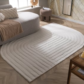Tapis de forme irrégulière - Lines Crème