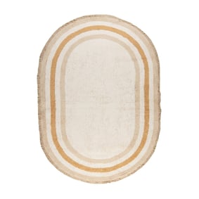 Tapis ovale lavable pour enfant - Milo Beige - product