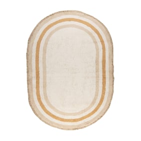 Tapis ovale lavable pour enfant - Milo Beige - sfeer